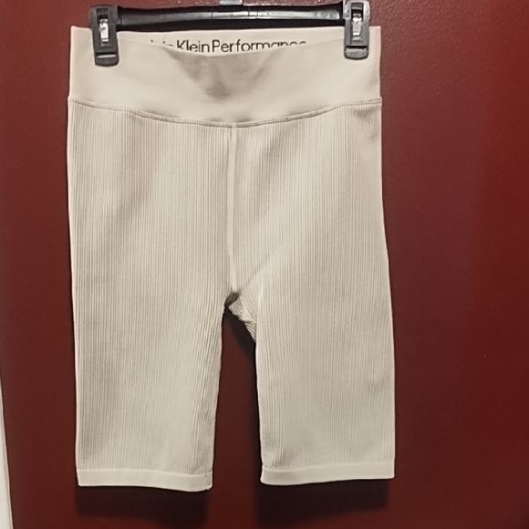 Calvin Klein Performance Cream Ribbed Shorts - Picture 1 of 5